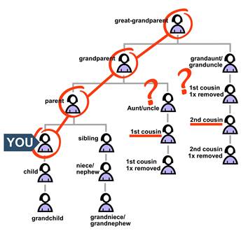 Great grandparent with a variant